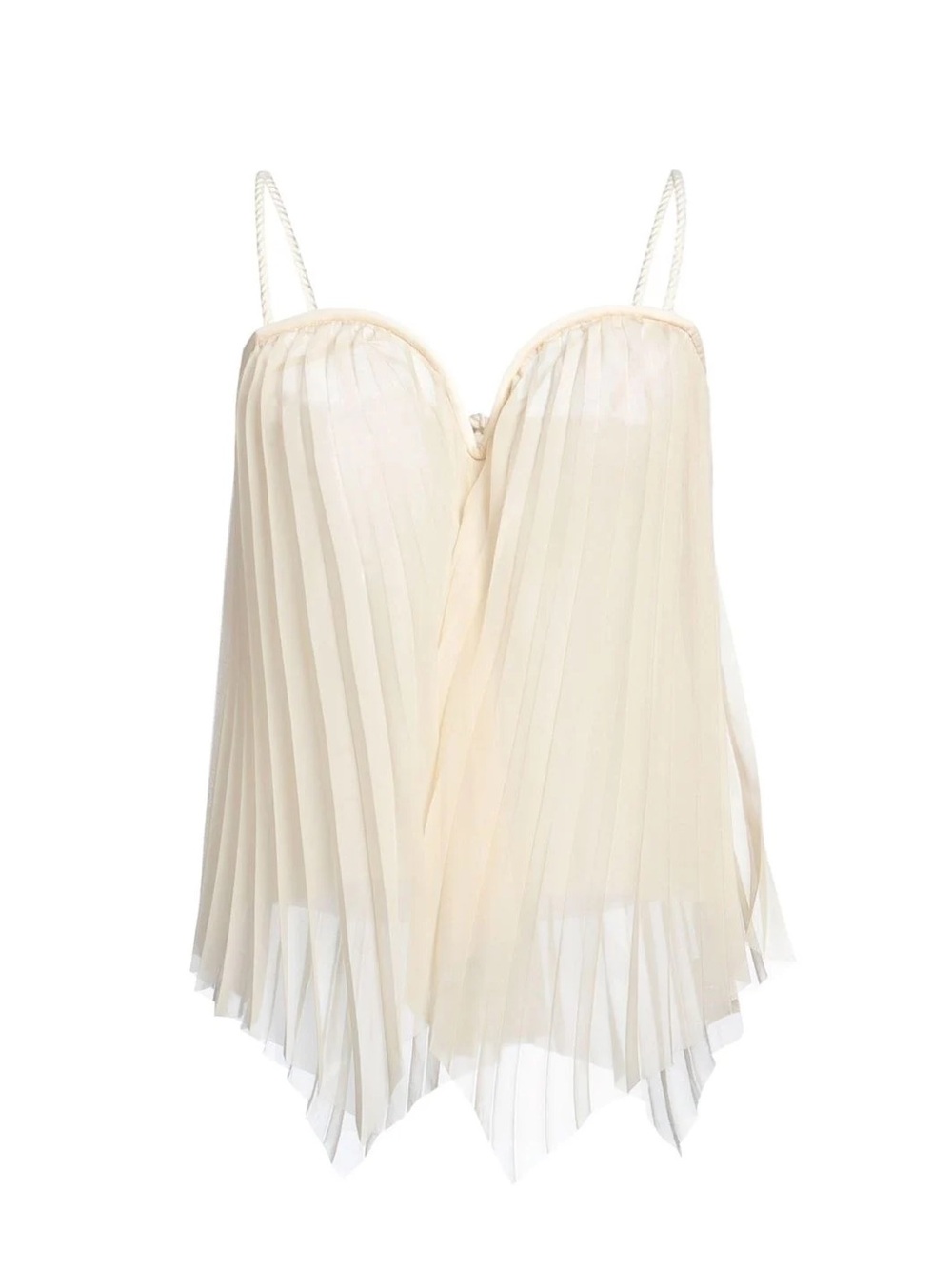 NWT Nanushka Cream Pleated top